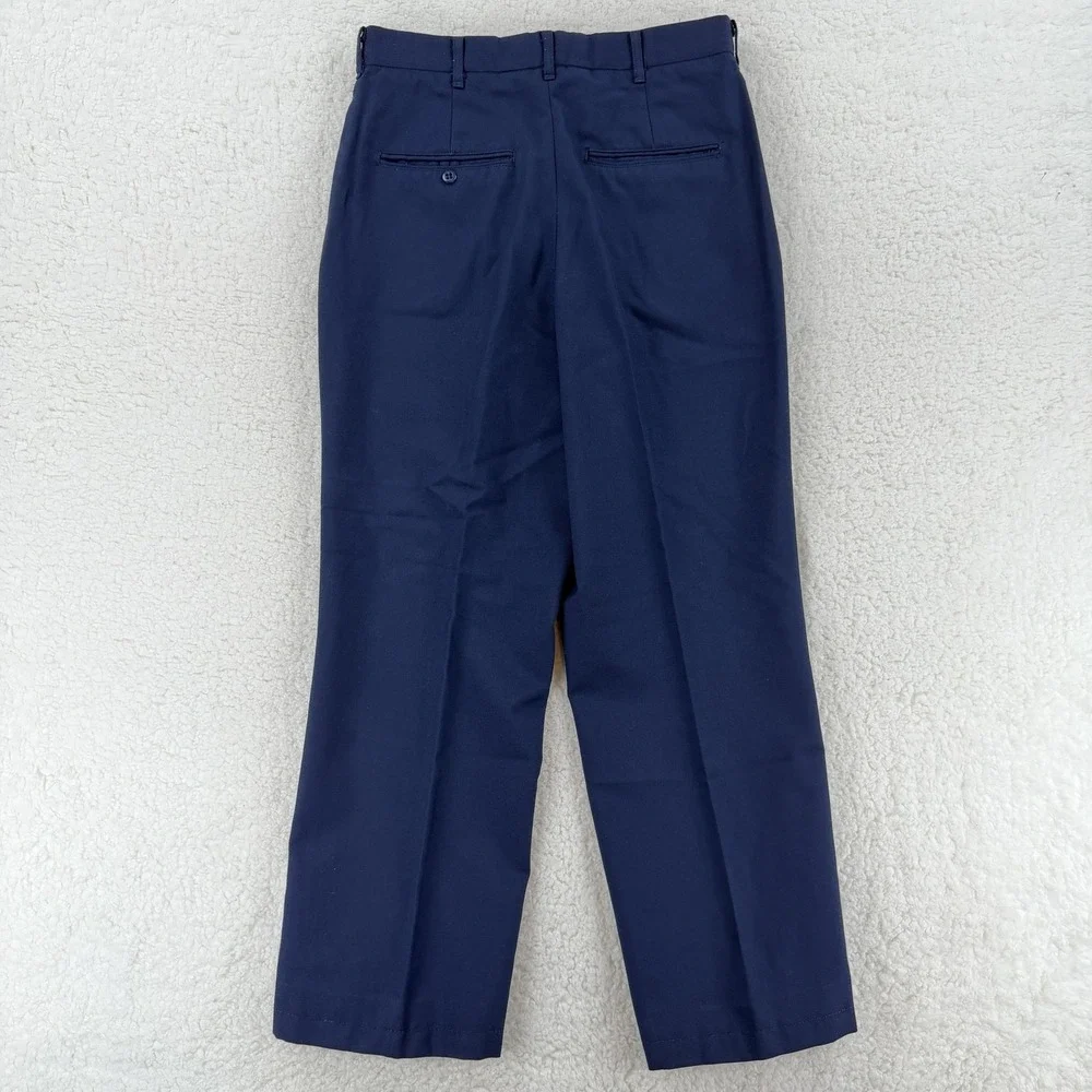 Vintage US Navy Service Trousers Pants Mens 31x28 Blue Wool Blend Military 2000s